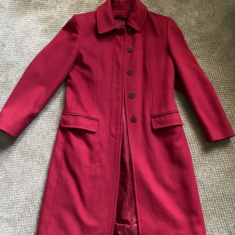 Burberry Wool Cashmere Red Merlot Coat Women - Picture 10 of 12